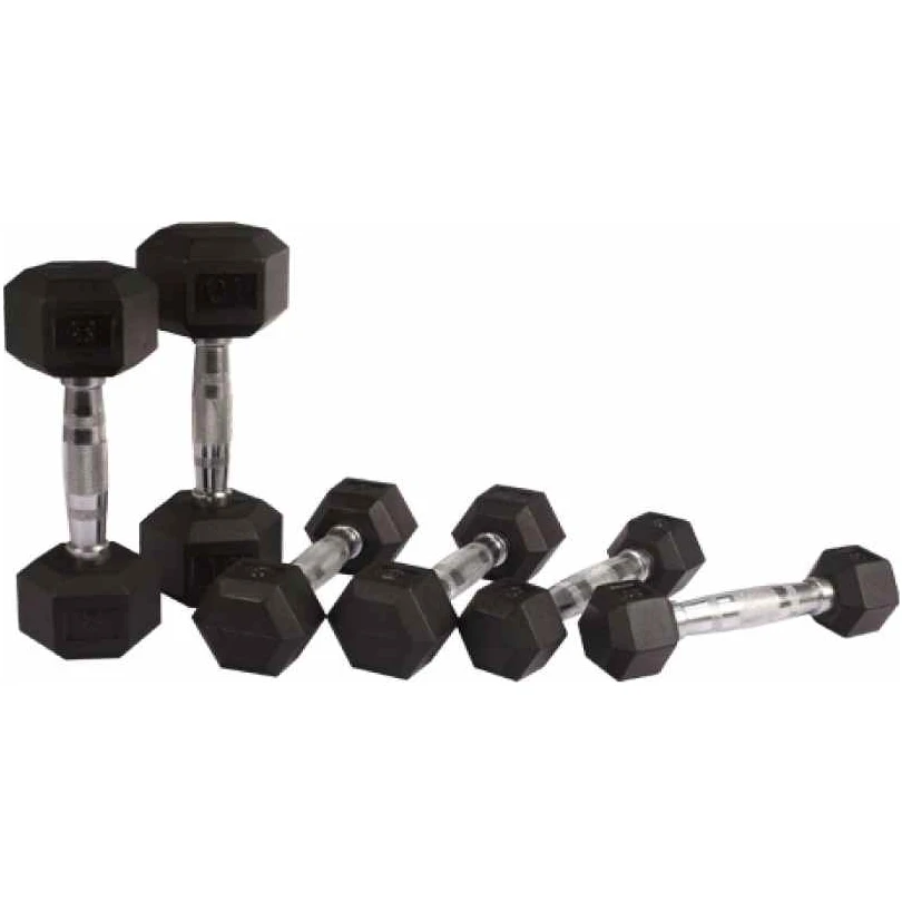 Urban Hex Rubber Dumbbell Set 1kg – 10kg