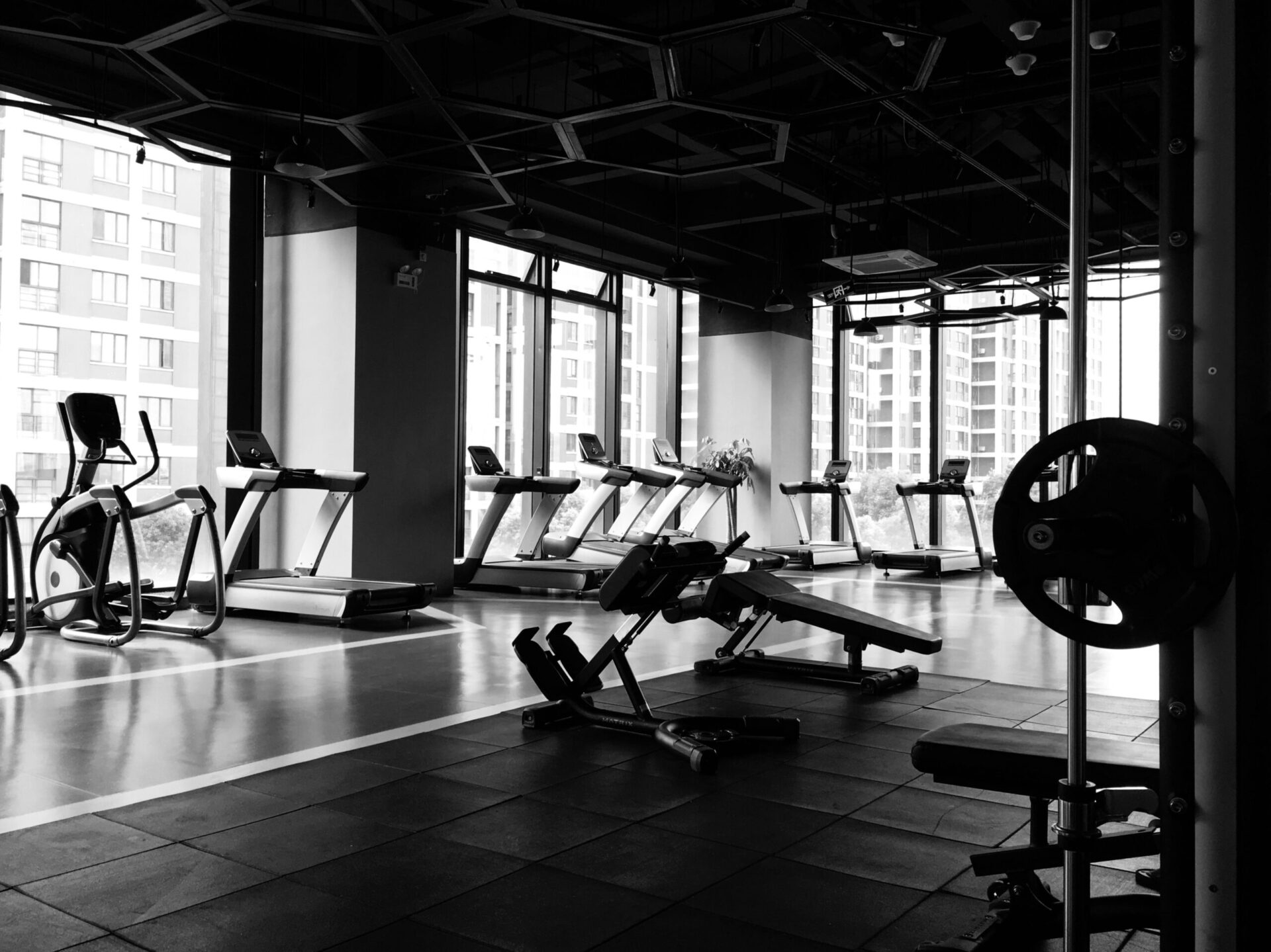black and white commercial gym shot black and white commercial gym shot